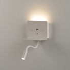 „Calma“ sieninis šviestuvas 16/3836, tekstūruotas baltas, LED 6 W 3000 K 630 lm + 3 W 3000 K 285 lm, CRI90 CL.I, du jungikliai, su USB, USB-C, reguliuojamas