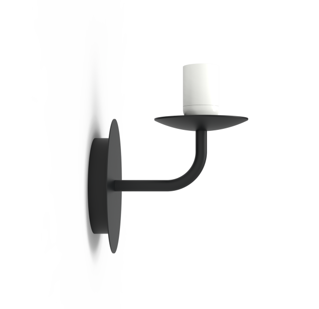 Sieninis šviestuvas „Parma“, matinė juoda spalva, LED E27 15 W, CL.II IP44, be stiklinio gaubto