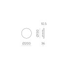 Kombinuotas sieninis šviestuvas 16/3966-20 „Technical Gold“, LED 10 W, 640 lm, CRI 90, CL.I, IP65, integruotas LED, 2700–3000 K, slankusis jungiklis