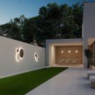 Kombinuotas sieninis šviestuvas 16/3966-45 Tekstūruotas baltas, LED 15 W 1140 lm, CRI90 CL.I IP65, integruotas LED, Kelvinas 2700 K–3000 K, slankusis jungiklis