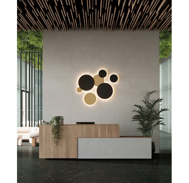 Kombinuotas sieninis šviestuvas 16/3966-60 „Technical Gold“, LED 20 W, 1350 lm, CRI 90, CL.I, IP65, integruotas LED, 2700–3000 K, slankusis jungiklis