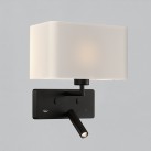 Romeo sieninis šviestuvas 16/3971 tekstūruotas juodas, LED 3 W 3000 K 285 lm + LED E27 15 W, CRI90 CL.I, su USB, USB-C, reguliuojamas, MULTI-PACK
