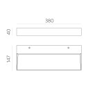 Mūrinės sienos lempa 16/3972-38 Tekstūruota balta, LED 38 W 4650 lm, CRI90 CL.I, integruota LED, 2700 K–3000 K–4000 K slankusis jungiklis, mikroprizminis difuzorius