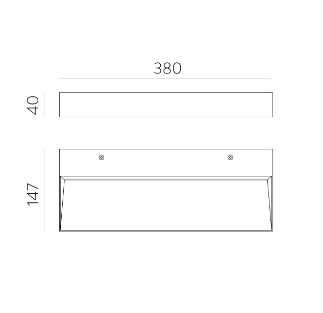 Mūrinės sienos lempa 16/3972-38 Tekstūruota juoda, LED 38 W 4650 lm, CRI90 CL.I, integruota LED, 2700 K–3000 K–4000 K slankusis jungiklis, mikroprizminis difuzorius