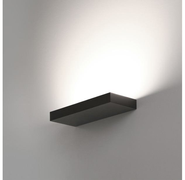 Mūrinės sienos lempa 16/3972-38 Tekstūruota juoda, LED 38 W 4650 lm, CRI90 CL.I, integruota LED, 2700 K–3000 K–4000 K slankusis jungiklis, mikroprizminis difuzorius