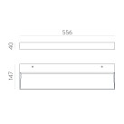 Mūrinės sienos lempa 16/3972-56 Tekstūruota balta, LED 56 W 7020 lm, CRI90 CL.I, integruotas LED, 2700 K–3000 K–4000 K slankusis jungiklis, dim. triakas, mikroprizminis difuzorius, ON-DEMAND **
