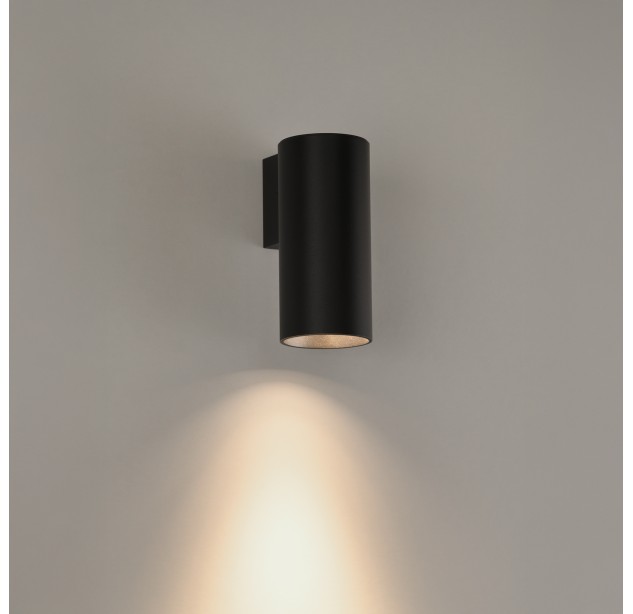 Vamzdinis sieninis šviestuvas 16/3986 Tekstūruotas juodas, LED COB 12 W 3000 K 1430 lm, CRI90 CL.I, dim. DALI/Push, ON-DEMAND **