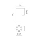 Vamzdinis sieninis šviestuvas 16/3986 Tekstūruotas baltas, LED COB 12 W 2700 K 1330 lm, CRI90 CL.I, dim. Triac, ON-DEMAND **