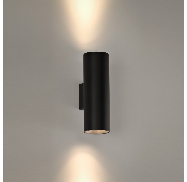 Sieninis šviestuvas „Pipe“ 16/3986-2, tekstūruotas juodas, LED COB 2x6 W, 4000 K, 1550 lm, CRI 90, CL.I, ON-DEMAND **