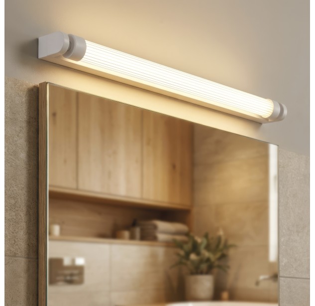 Lineo sieninis šviestuvas 16/4008-60 tekstūruotas baltas, LED 11 W 1050 lm, CRI90 CL.I IP44, Kelvinas 2700 K–3000 K, slankusis jungiklis, dimerizavimas DALI/Push, ON-DEMAND **
