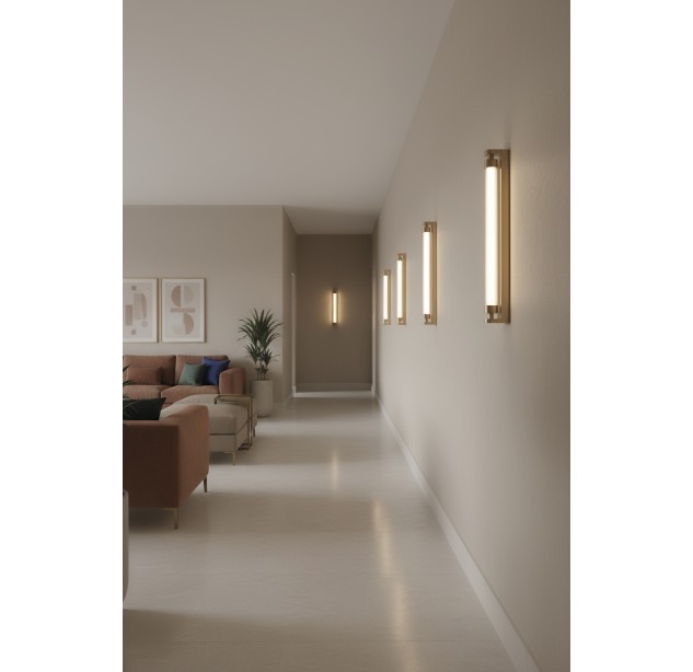 Lineo sieninis šviestuvas 16/4008-60 Tech Gold, LED 11 W, 1050 lm, CRI 90, klasė I, IP44, 2700–3000 K, slankusis jungiklis