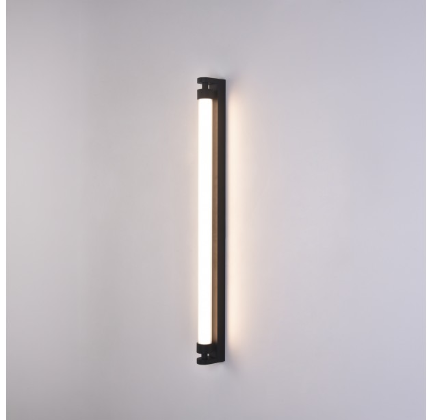 Lineo sieninis šviestuvas 16/4008-90 tekstūruotas juodas, LED 16 W 1530 lm, CRI90 CL.I IP44, Kelvinas 2700 K–3000 K, slankusis jungiklis, dim. DALI/Push, ON-DEMAND **