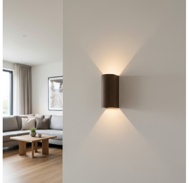 Glowi sieninis šviestuvas 16/4011 tekstūruotas juodas, LED 2x5,5 W 1060 lm, CRI90 CL.I IP65, Kelvinas 2700 K–3000 K, slankusis jungiklis, MULTI-PACK