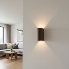 Glowi sieninis šviestuvas 16/4011 tekstūruotas juodas, LED 2x5,5 W 1060 lm, CRI90 CL.I IP65, Kelvinas 2700 K–3000 K, slankusis jungiklis, MULTI-PACK