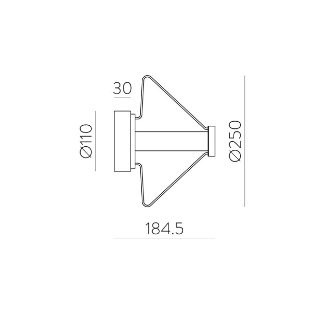 Yara sieninis šviestuvas %D8250 mm gintaro spalvos, LED 9,5 W 2700 K 855 lm, CRI90 CL.I, MULTI-PACK