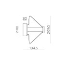 Yara sieninis šviestuvas %D8250 mm Fum%E9, LED 9,5 W 2700 K 855 lm, CRI90 CL.I, MULTI-PACK