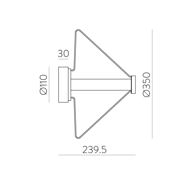 Yara sieninis šviestuvas %D8350 mm gintaro spalvos, LED 14,5 W 2700 K 1315 lm, CRI90 CL.I, DAUGIAU PAKETŲ