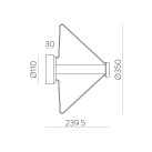 Yara sieninis šviestuvas %D8350 mm gintaro spalvos, LED 14,5 W 2700 K 1315 lm, CRI90 CL.I, DAUGIAU PAKETŲ