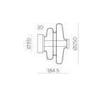 Sira sieninis šviestuvas %D8250 mm gintaro spalvos, LED 9,5 W 2700 K 855 lm, CRI90 CL.I, MULTI-PACK