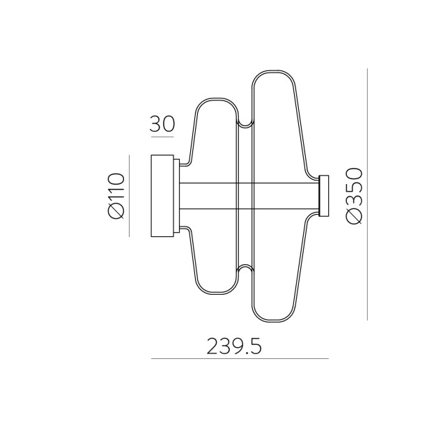 Sira sieninis šviestuvas %D8350 mm Fum%E9, LED 14,5 W 2700 K 1315 lm, CRI90 CL.I, MULTI-PACK