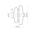 Sira sieninis šviestuvas %D8350 mm Fum%E9, LED 14,5 W 2700 K 1315 lm, CRI90 CL.I, MULTI-PACK