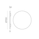 Garso sieninis šviestuvas %D8700mm antracito spalvos, be apšvietimo, pagal užsakymą **