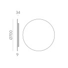 Sieninis šviestuvas „Sound“ %D8700mm Terra, LED 25 W, 2700 K, 2360 lm, CRI90, CL.II, ON-DEMAND **