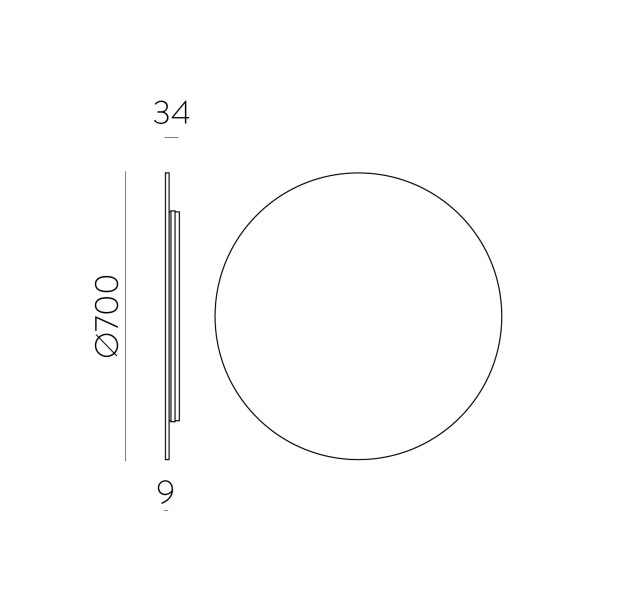 Sieninis šviestuvas „Sound“ %D8700mm antracito spalvos, LED 25 W 2700 K 2360 lm, CRI90 CL.II, ON-DEMAND **