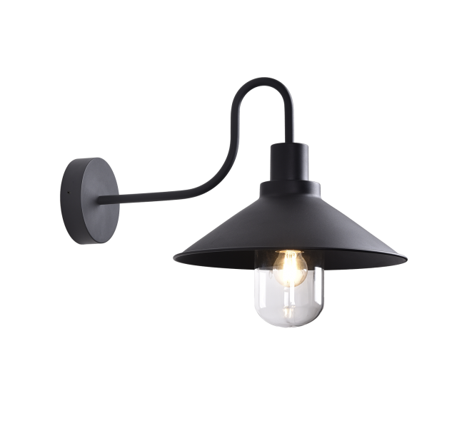 „Tours“ sieninis šviestuvas, tekstūruotas juodas, LED E27 15 W, CL.I IP65