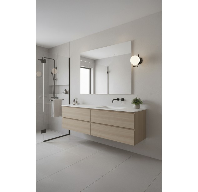 Maui sieninis šviestuvas 16/8163, matinė juoda, LED E27 15 W, CL.II IP44, be stiklinio gaubto