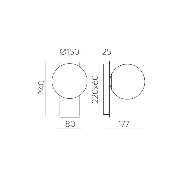 Kin sieninis šviestuvas 16/8169 tekstūruotas juodas/opalas, LED 8 W 2700 K 370 lm, CRI 90 CL.I, integruotas LED