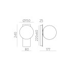 Kin sieninis šviestuvas 16/8169 tekstūruotas juodas/opalas, LED 8 W 2700 K 370 lm, CRI90 CL.I, integruotas LED, dim. DALI/Push, ON-DEMAND **