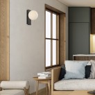 Kin sieninis šviestuvas 16/8169 tekstūruotas juodas/opalas, LED 8 W 2700 K 370 lm, CRI90 CL.I, integruotas LED, dim. triakas, ON-DEMAND **
