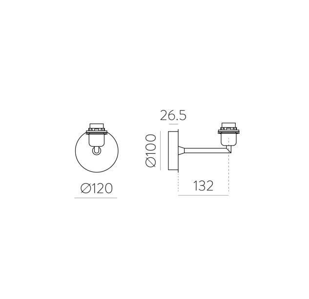Stilo sieninis šviestuvas 16/8202 tekstūruotas juodas, LED E27 15 W, CL.I, be gaubto