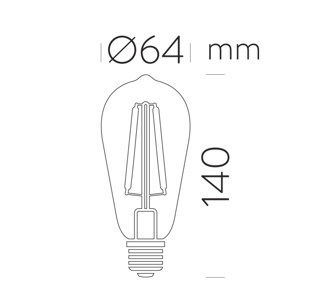 Bulb Deco Slim 62157 LED E27 7 W 360 lm 2700 K 750 lm CRI80