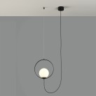 Halo pakabinamas šviestuvas, tekstūruotas juodas/opalinis, LED 5 W, 370 lm, CRI 90, CL.I, 2700–3000 K, slankusis jungiklis, dimeriavimas, triakas, ON-DEMAND **