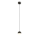 Custo pakabinamas šviestuvas 3818/1 Tekstūruotas juodas/opalas, LED 5 W 370 lm, CRI90 CL.I, integruotas LED, Kelvinas 2700 K–3000 K, slankusis jungiklis
