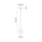 Custo pakabinamas šviestuvas 3818/1 Tech. Auksas/Opalas, LED 5 W 370 lm, CRI 90 CL.I, integruotas LED, Kelvinas 2700 K–3000 K, slankusis jungiklis