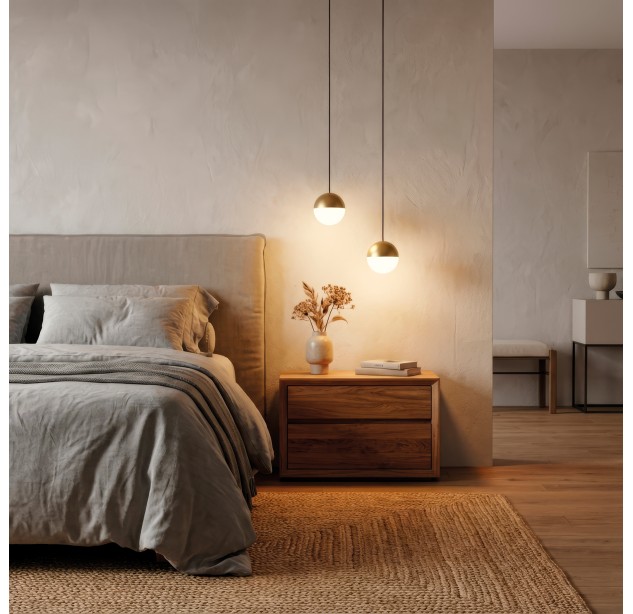 Custo pakabinamas šviestuvas 3818/1 Tech. Auksas/Opalas, LED 5 W 370 lm, CRI90 CL.I, integruotas LED, Kelvinas 2700 K–3000 K, slankusis jungiklis, dimerizatorius, ON-DEMAND **