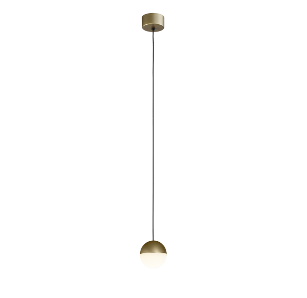 Custo pakabinamas šviestuvas 3818/1 Tech. Auksas/Opalas, LED 5 W 370 lm, CRI90 CL.I, integruotas LED, Kelvinas 2700 K–3000 K, slankusis jungiklis, dimerizatorius, ON-DEMAND **