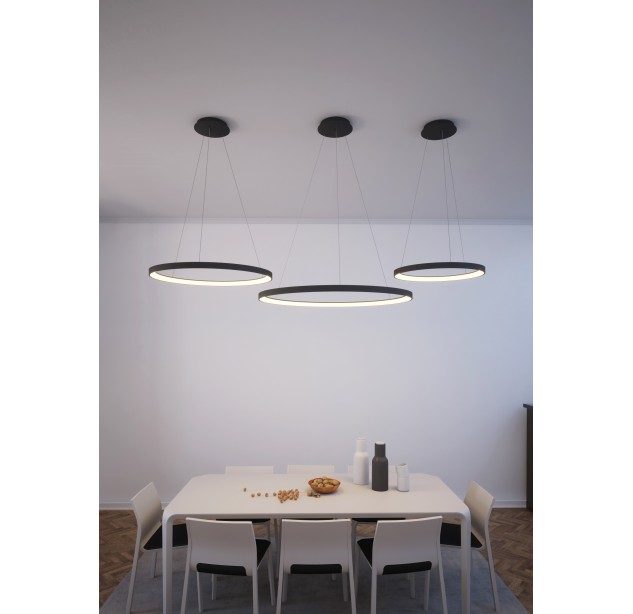 Grace pakabinamas šviestuvas 3848/58 Tekstūruotas juodas, LED 44 W 3960 lm, CRI90 CL.I, integruotas LED, 2700 K–3000 K–4000 K slankusis jungiklis