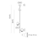 Gina pakabinamas šviestuvas 3874/2 tekstūruotas baltas, LED GU10 2x8W, CL.I