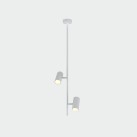 Gina pakabinamas šviestuvas 3874/2 tekstūruotas baltas, LED GU10 2x8W, CL.I