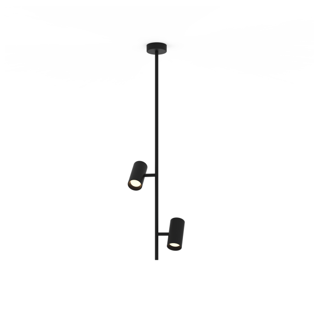 Gina pakabinamas šviestuvas 3874/2 tekstūruotas juodas, LED GU10 2x8W, CL.I