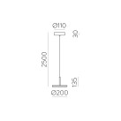 Corvus pakabinamas šviestuvas %D8200mm tekstūruotas baltas, LED 12,5 W 3000 K 1425 lm, CRI90 CL.I, dim. DALI/Push, ON-DEMAND **