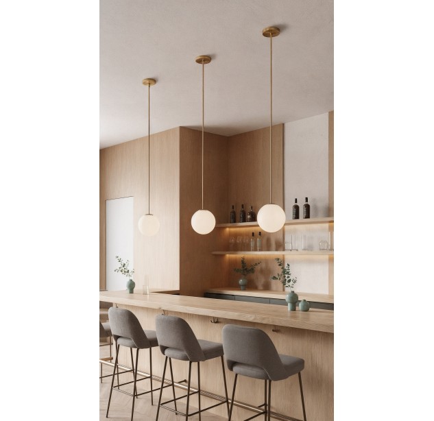 Parma pakabinamas šviestuvas Tija Matt Antique Gold, LED E27 15W, CL.II, be stiklinio gaubto