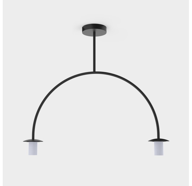 Parma pakabinamas šviestuvas, matinė juoda, LED E27 2x15W, CL.I, be stiklinio gaubto