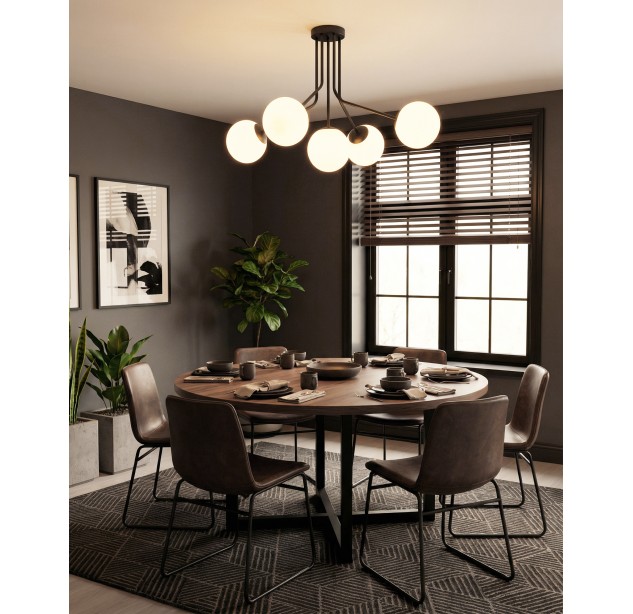 Parma pakabinamas šviestuvas, matinė juoda, LED E27 5x15W, CL.I, be stiklinio gaubto