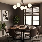 Parma pakabinamas šviestuvas, matinė juoda, LED E27 5x15W, CL.I, be stiklinio gaubto
