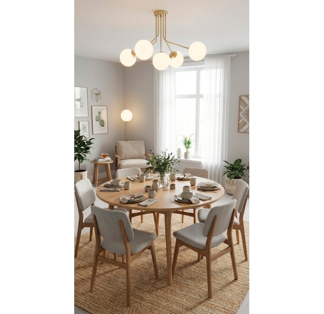 Parma pakabinamas šviestuvas, matinis antikinis auksas, LED E27 5x15W, CL.I, be stiklinio gaubto